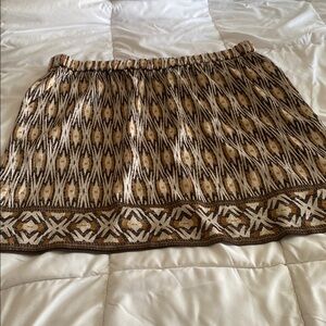 Chico's Brown and Cream Mini Skirt Casual Resort Wear